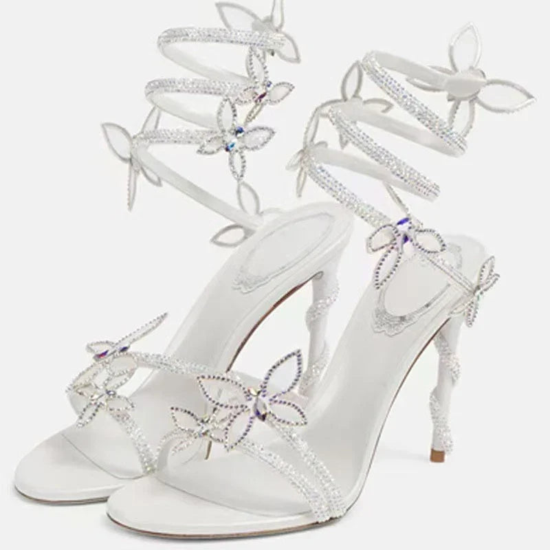 Statement Aveline Crystal-Embellished Pink Stiletto Sandals