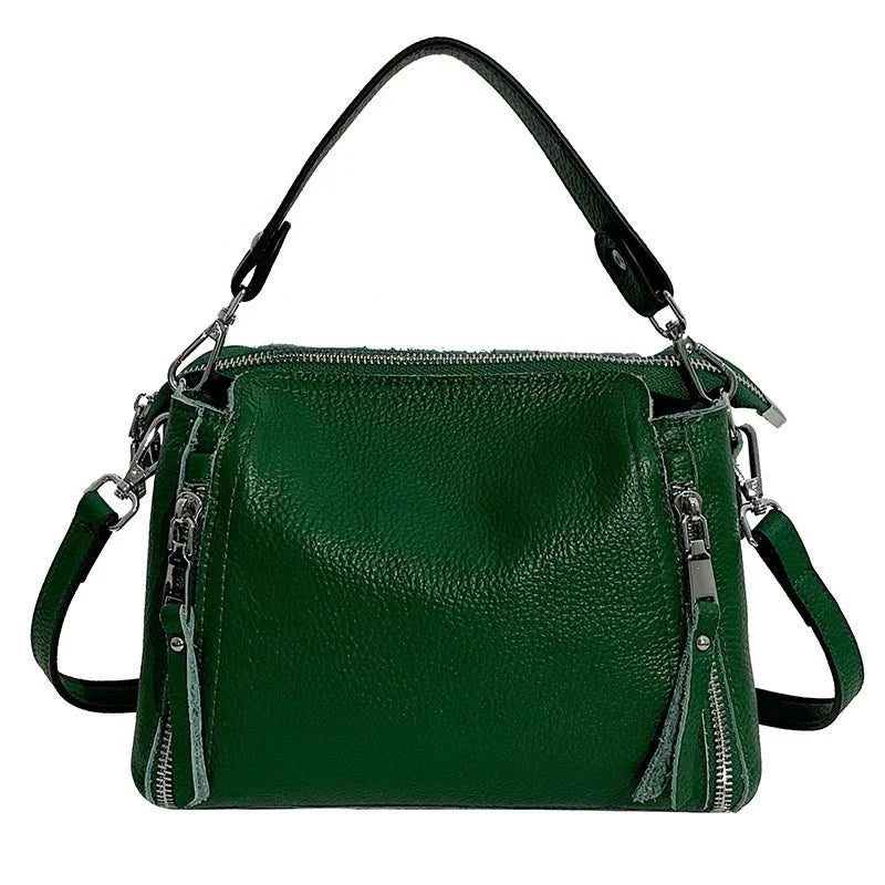 Genuine Leather Messenger Bag with Refined Detail
