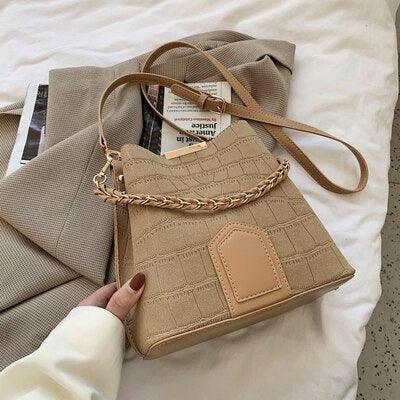 Contemporary Synthetic Leather Shoulder Bag