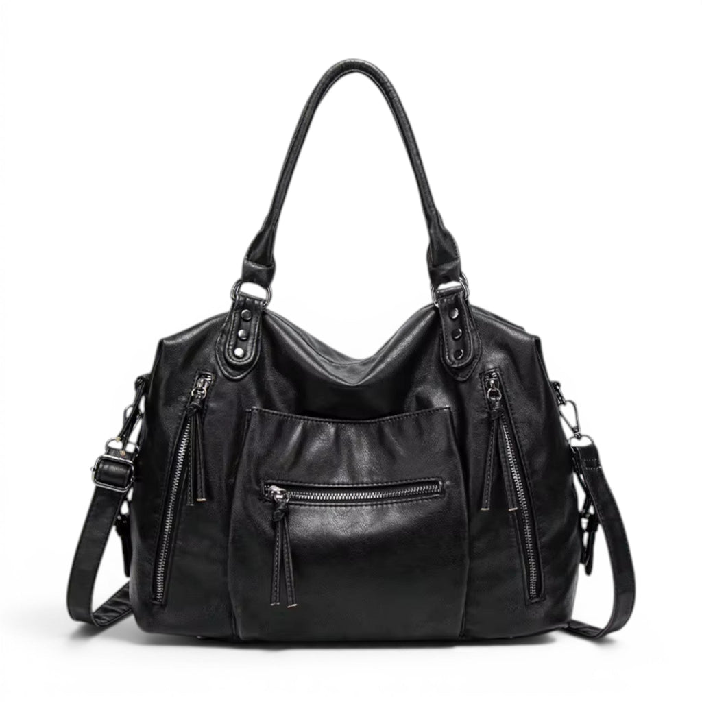 Essential Leather Shoulder Bag with Pockets