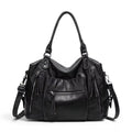 Essential Leather Shoulder Bag with Pockets