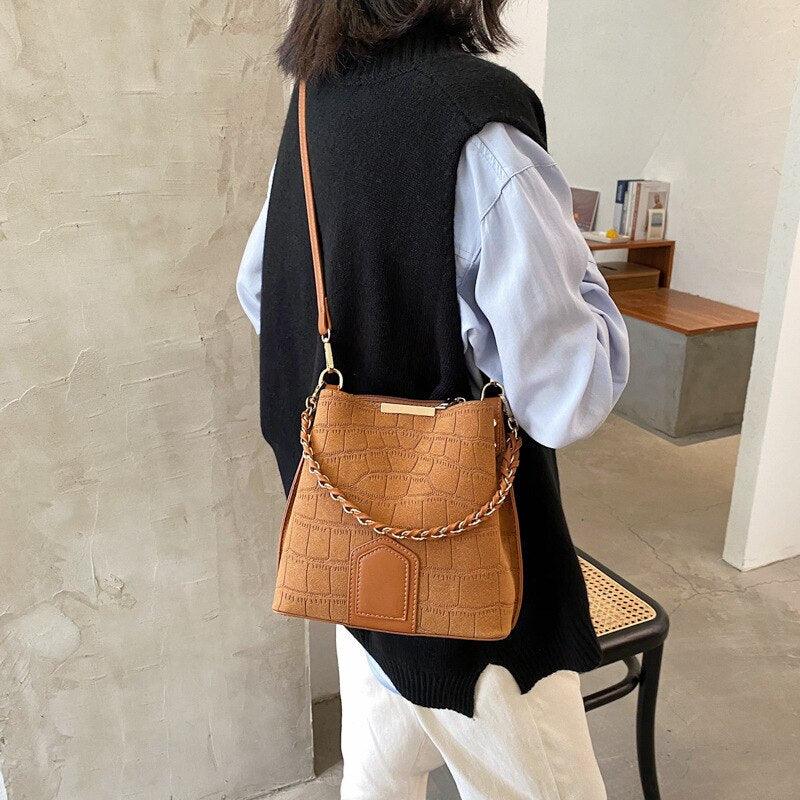 Contemporary Synthetic Leather Shoulder Bag
