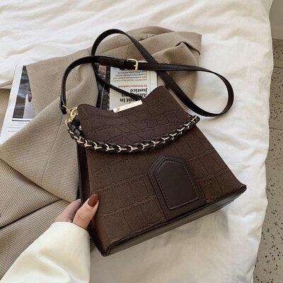 Contemporary Synthetic Leather Shoulder Bag