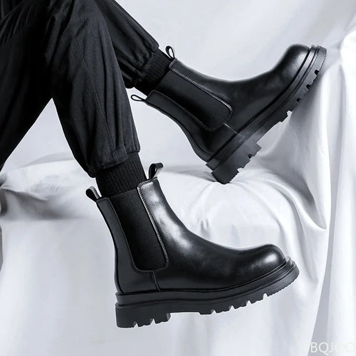 Bold Leather Booties with Chunky Sole