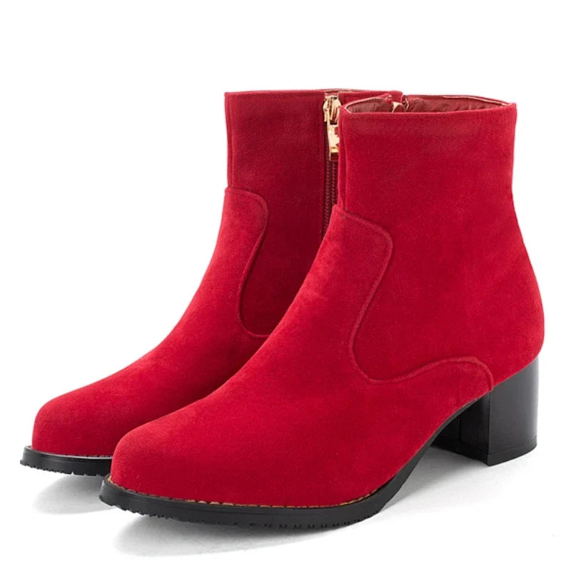 Timeless Heeled Suede Booties