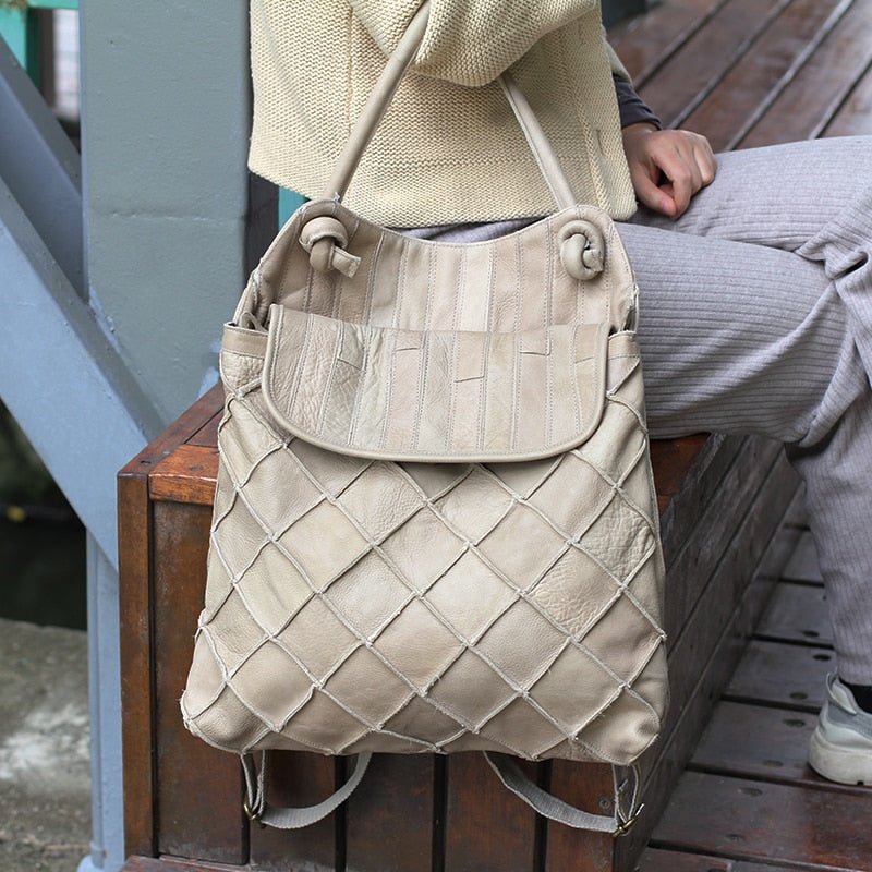 Genuine Leather Backpack with Refined Detail