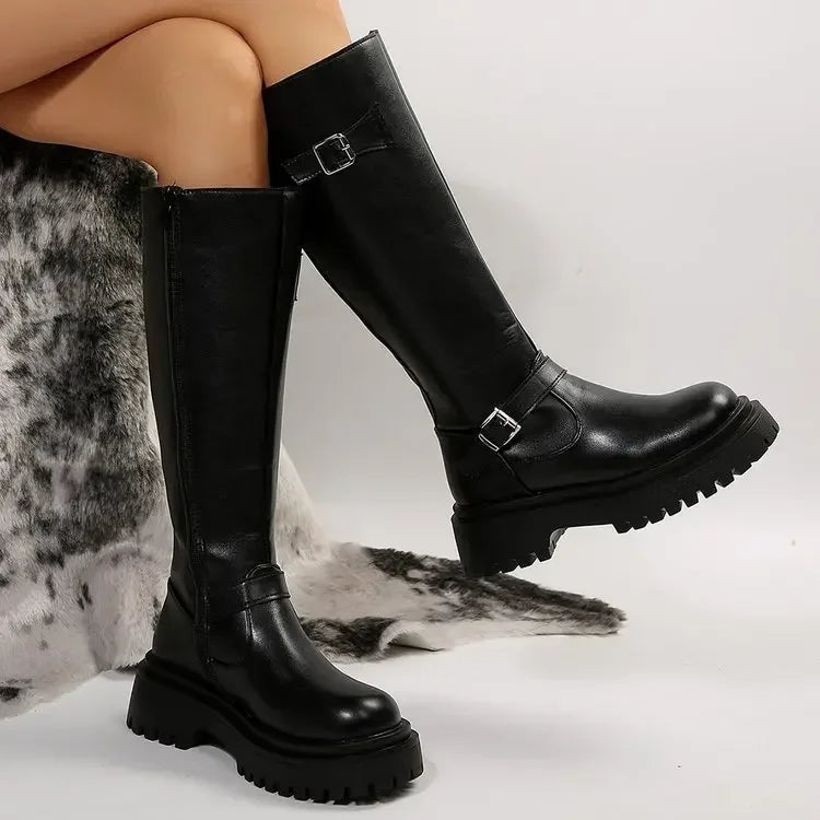 Bold Kirabo Mid-Calf Boots with Chunky Sole