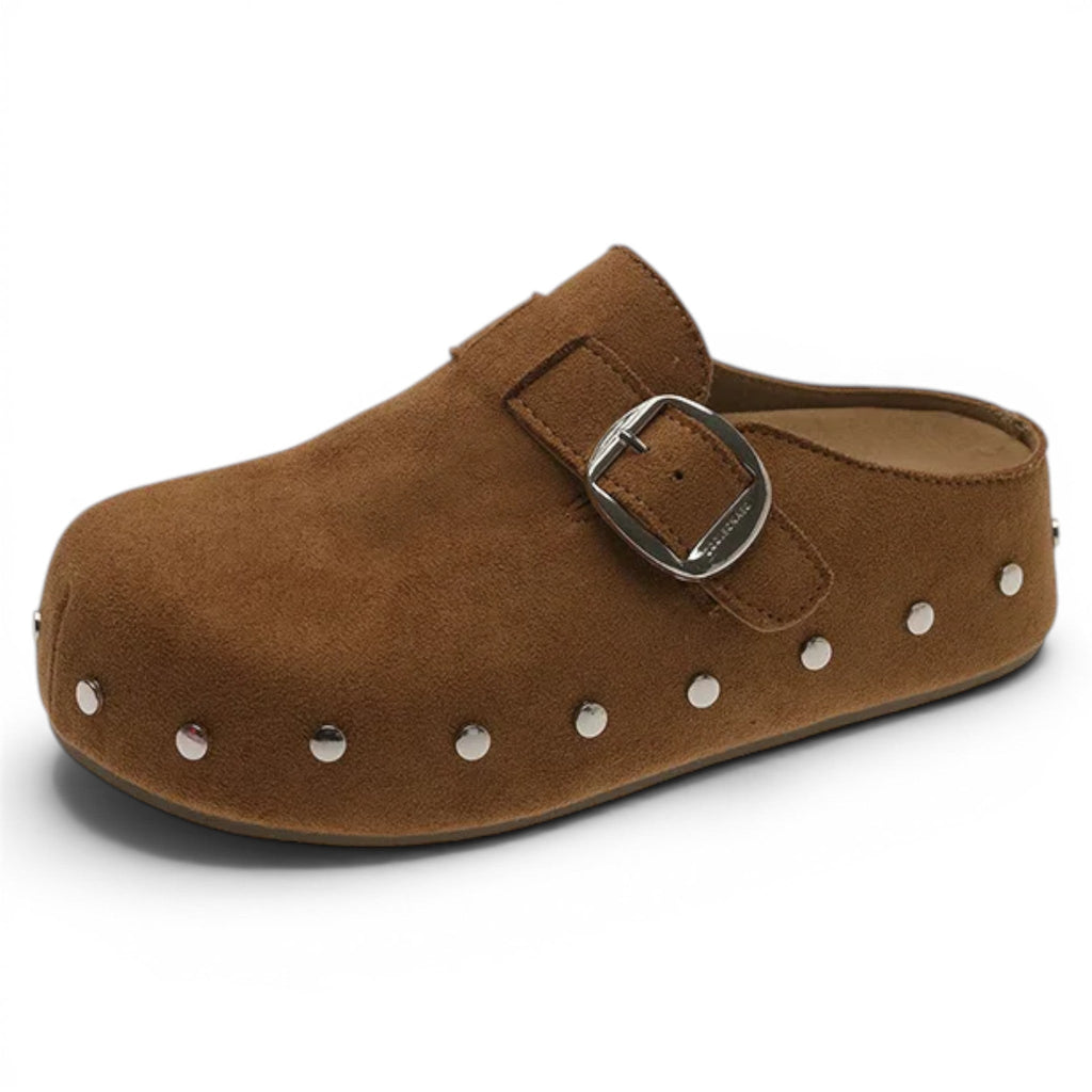 Effortless Suede Buckle Clogs