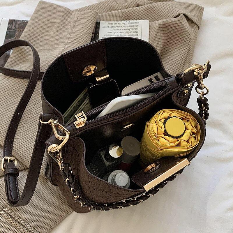 Contemporary Synthetic Leather Shoulder Bag