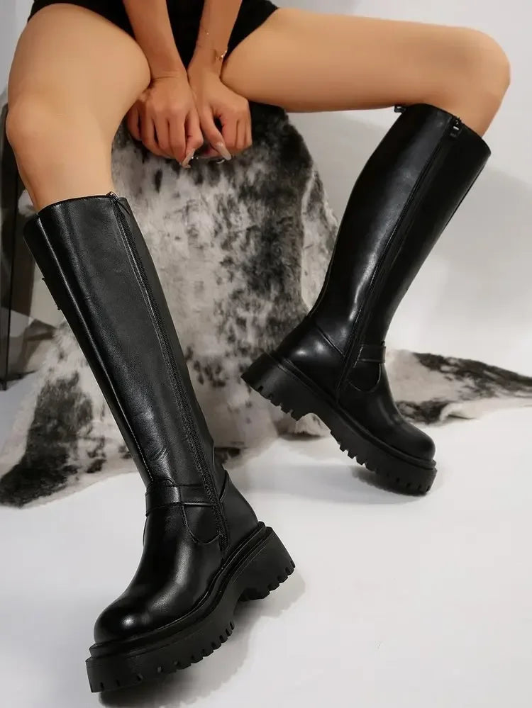 Bold Kirabo Mid-Calf Boots with Chunky Sole