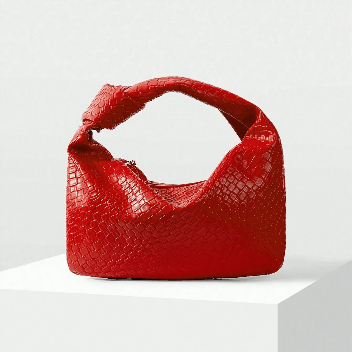 Woven PU Leather Handbag