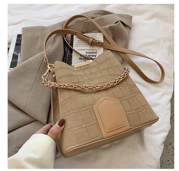 Contemporary Synthetic Leather Shoulder Bag