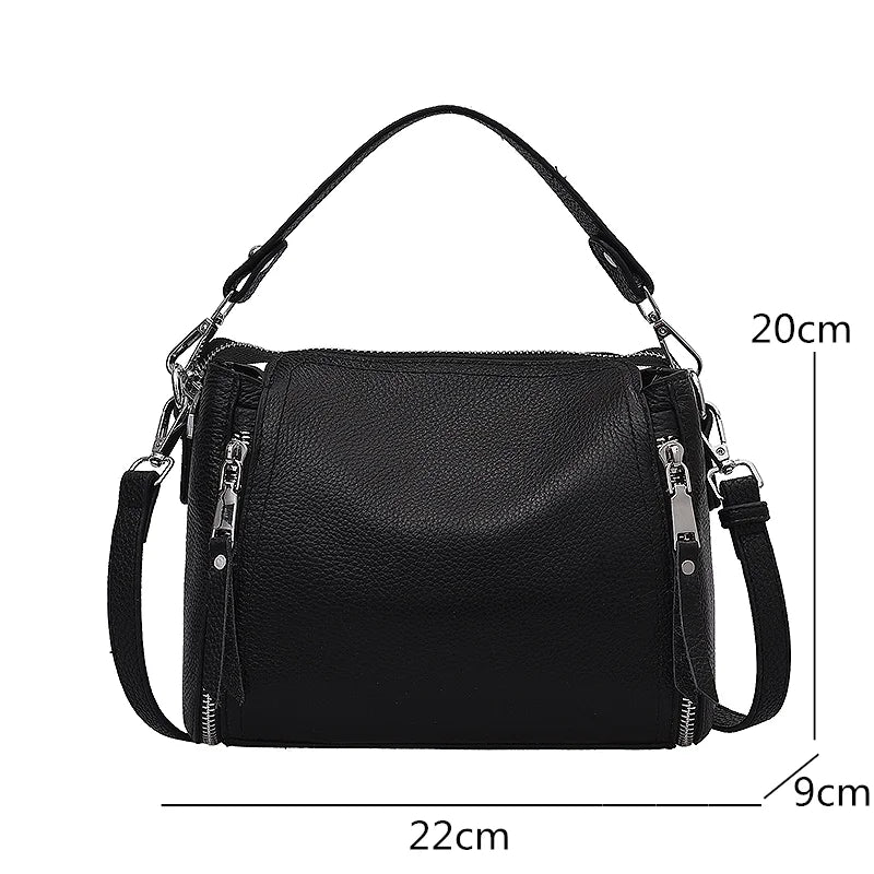 Genuine Leather Messenger Bag with Refined Detail