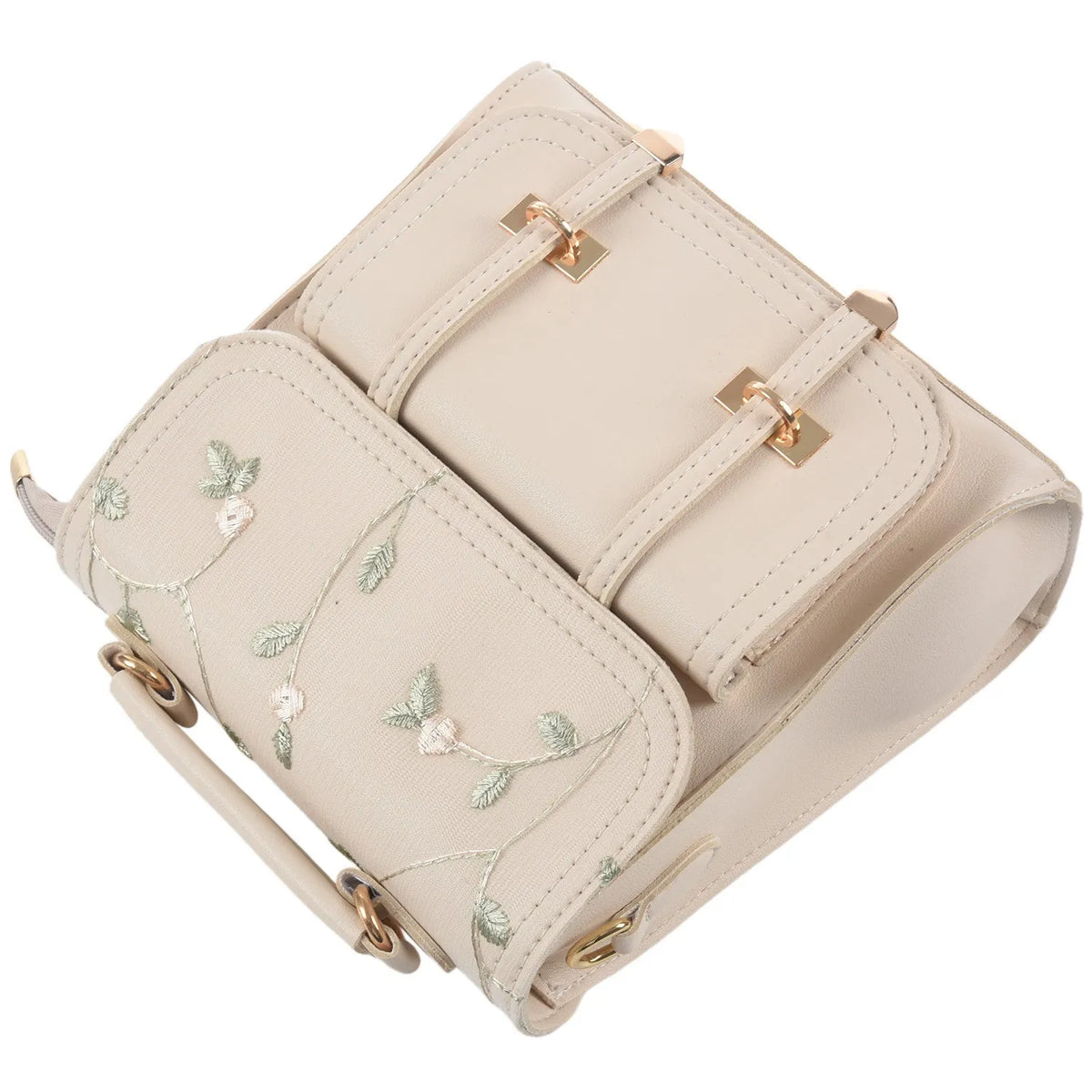 Embroidered Leather Backpack
