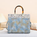 Croc-Effect Messenger Bag in Genuine Leather