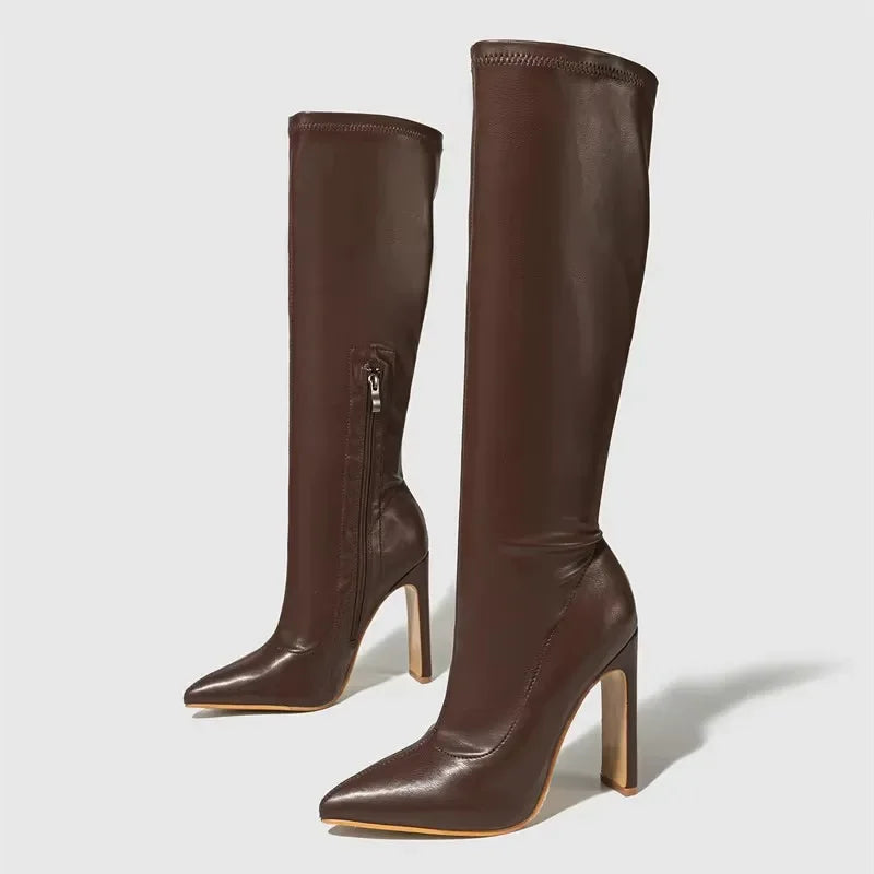 Refined Pointed-Toe Tall Boots