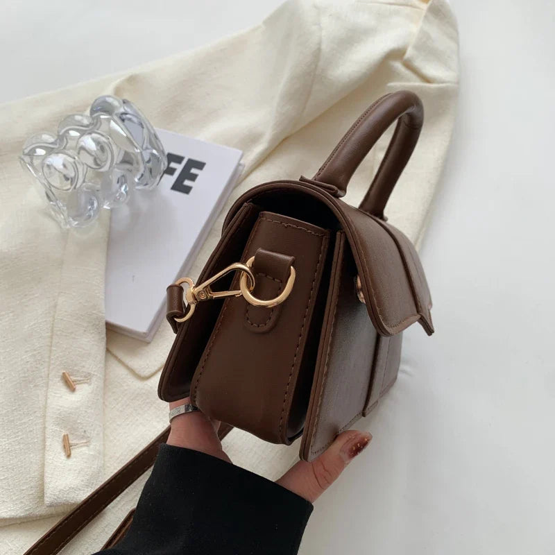 Understated Smooth Leather Shoulder Bag
