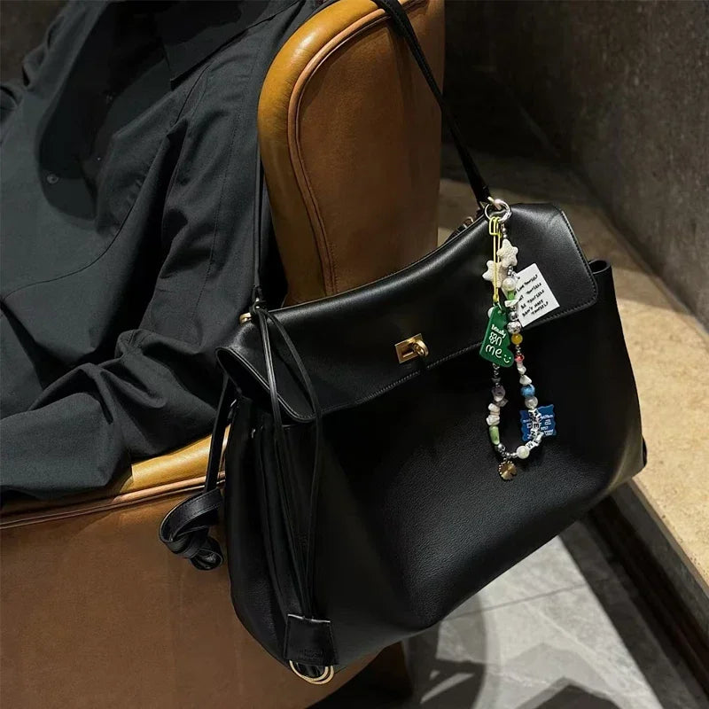 Polished Smooth Leather Shoulder Bag