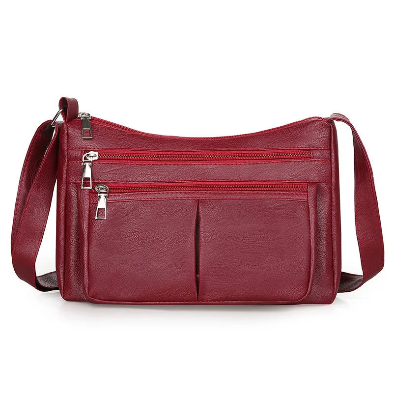Essential Multi-Pocket Leather Crossbody