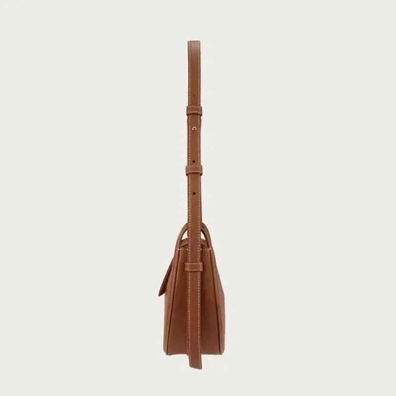 Sculpted Genuine Leather Hobo Bag