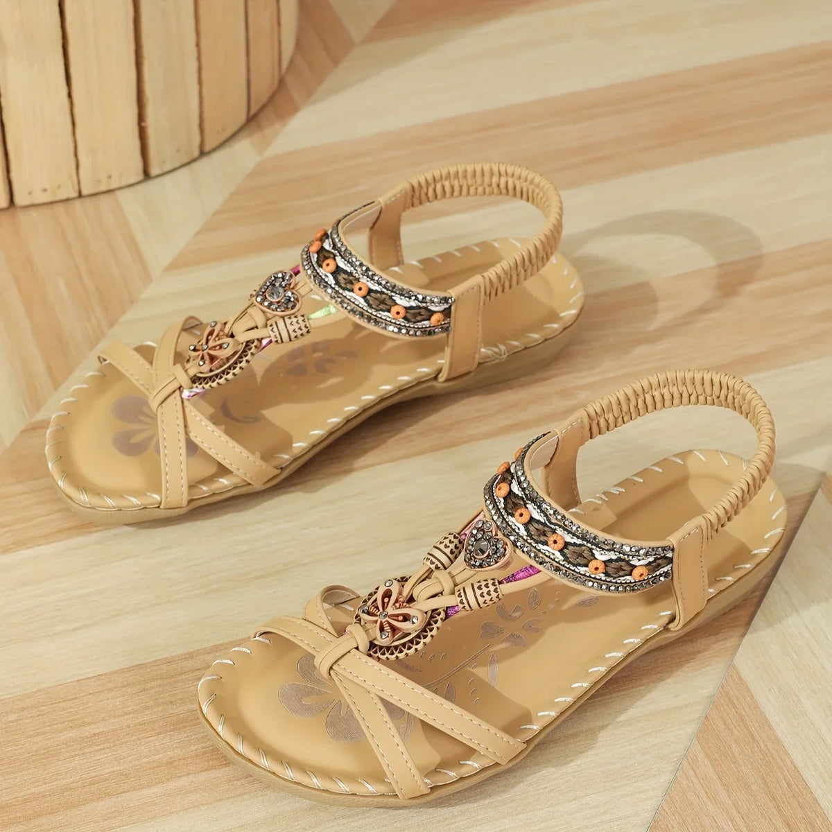 Statement Marcelline Embellished Ankle-Strap Sandals