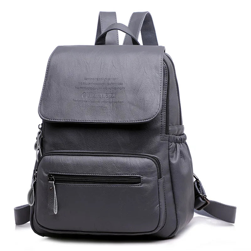 Genuine Leather Backpack with Minimalist Detail