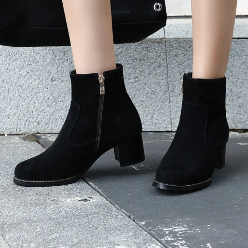 Timeless Heeled Suede Booties