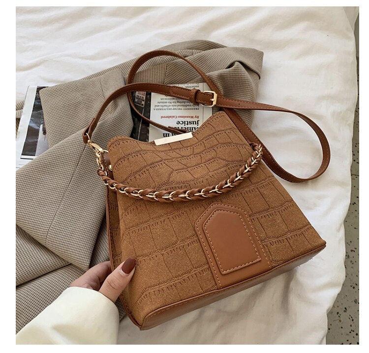 Contemporary Synthetic Leather Shoulder Bag