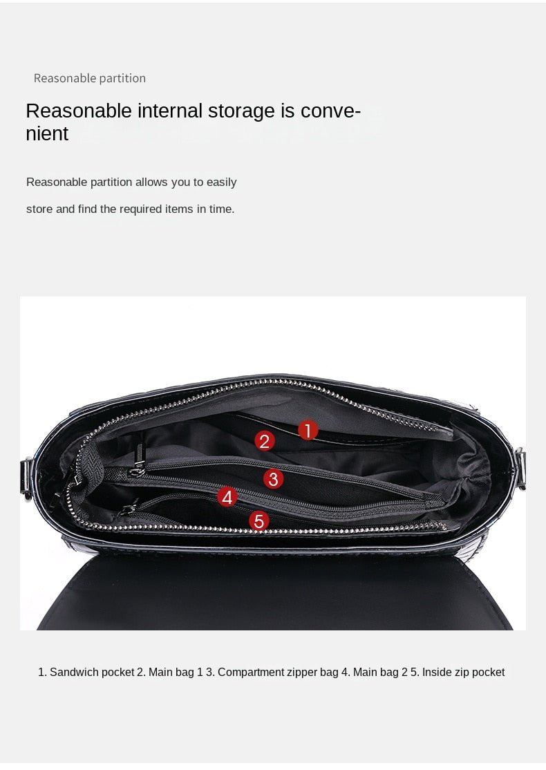Genuine Leather Crossbody Bag with Urban Detail