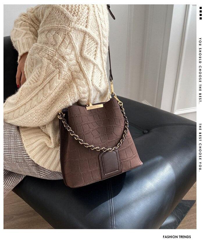 Contemporary Synthetic Leather Shoulder Bag