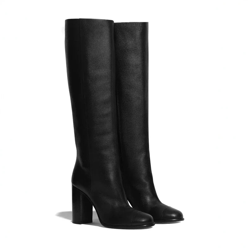 Timeless Romy Tall Boots in Black Leather