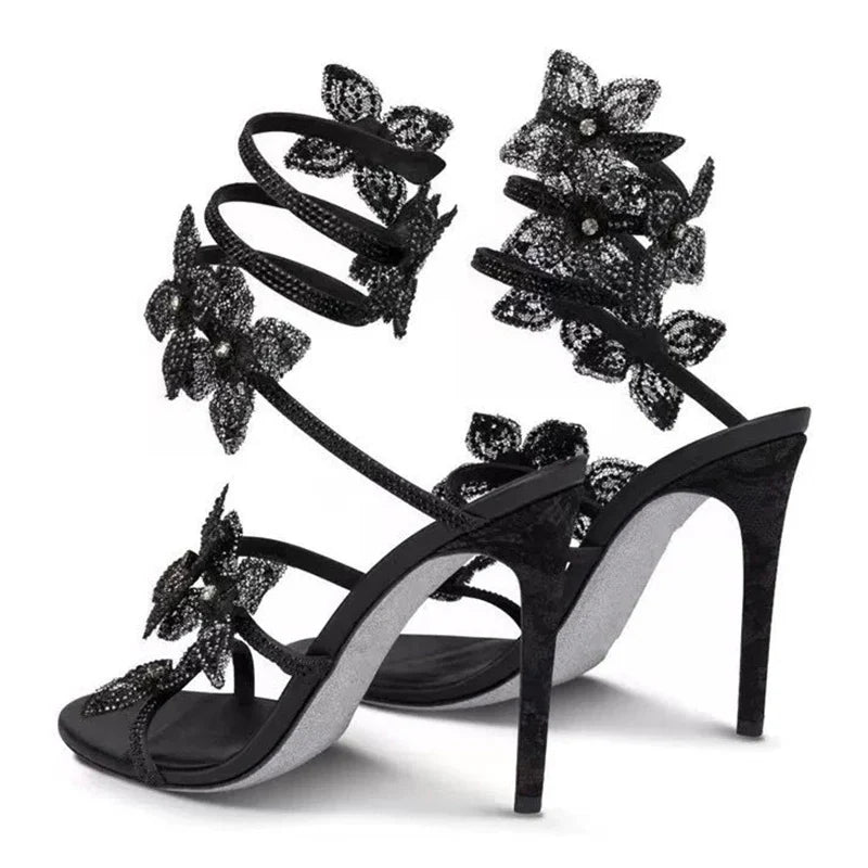 Statement Aveline Crystal-Embellished Pink Stiletto Sandals