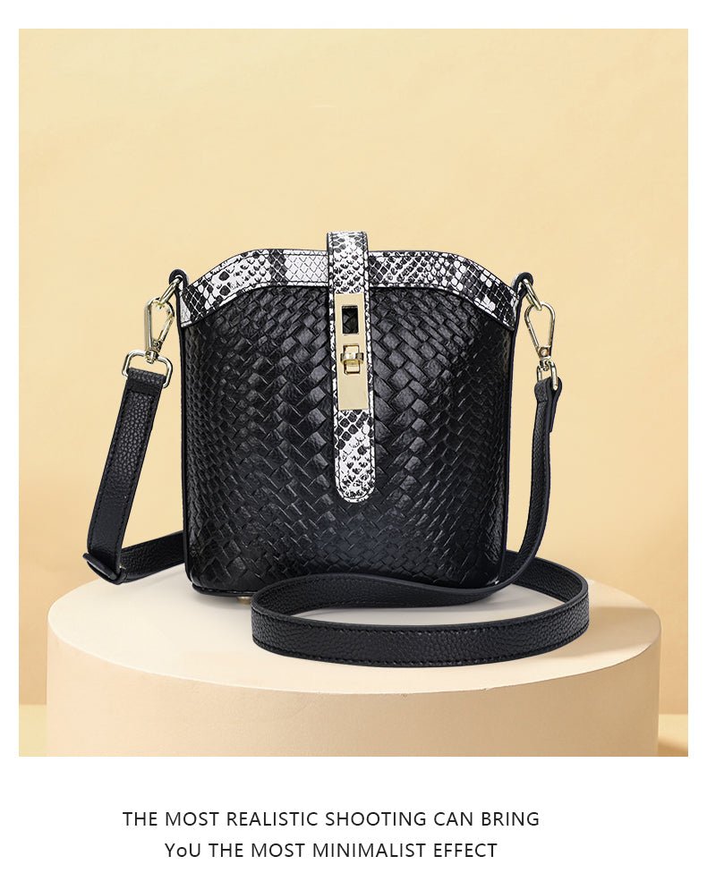 Knitted Genuine Leather Crossbody Bag
