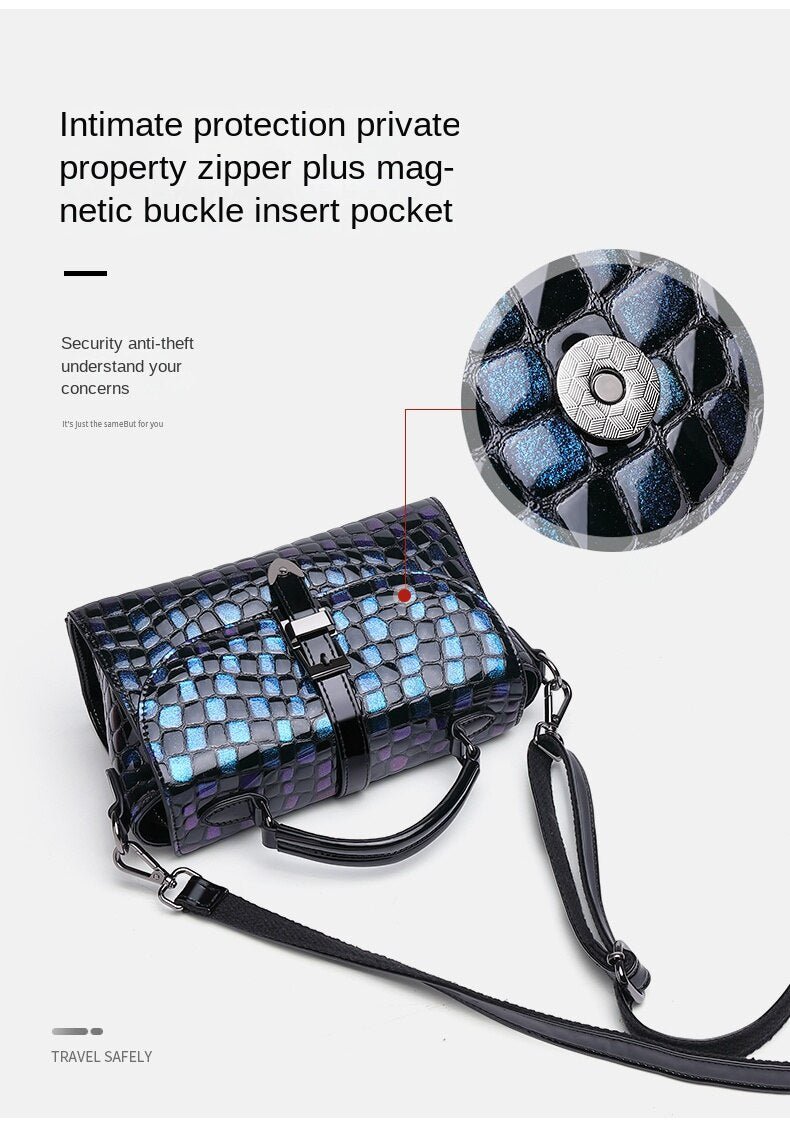 Genuine Leather Crossbody Bag with Urban Detail