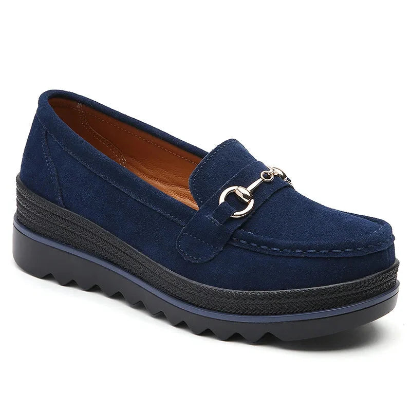 Effortless Suede Wedge Loafers