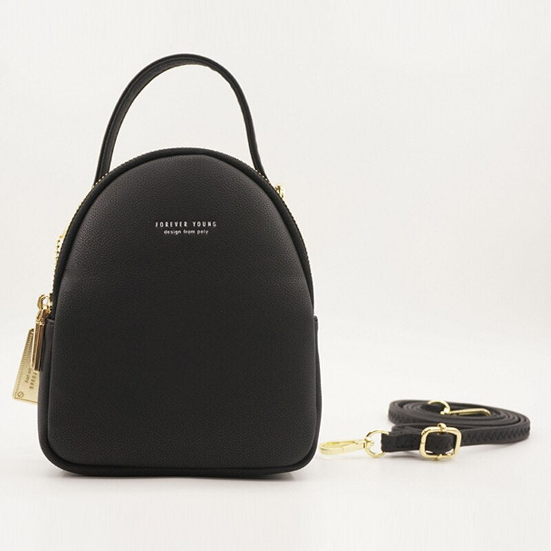 PU Leather Backpack with Mini Detail