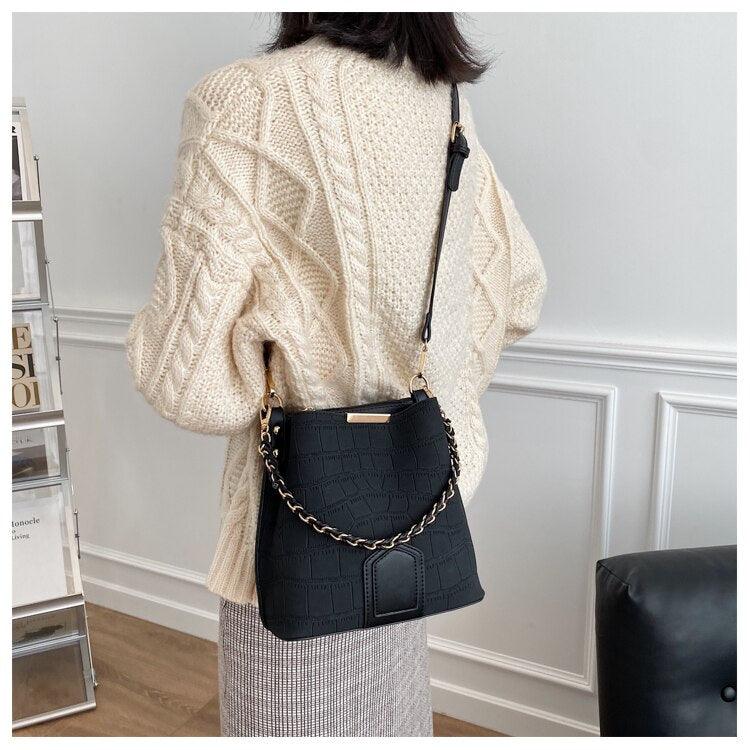 Contemporary Synthetic Leather Shoulder Bag