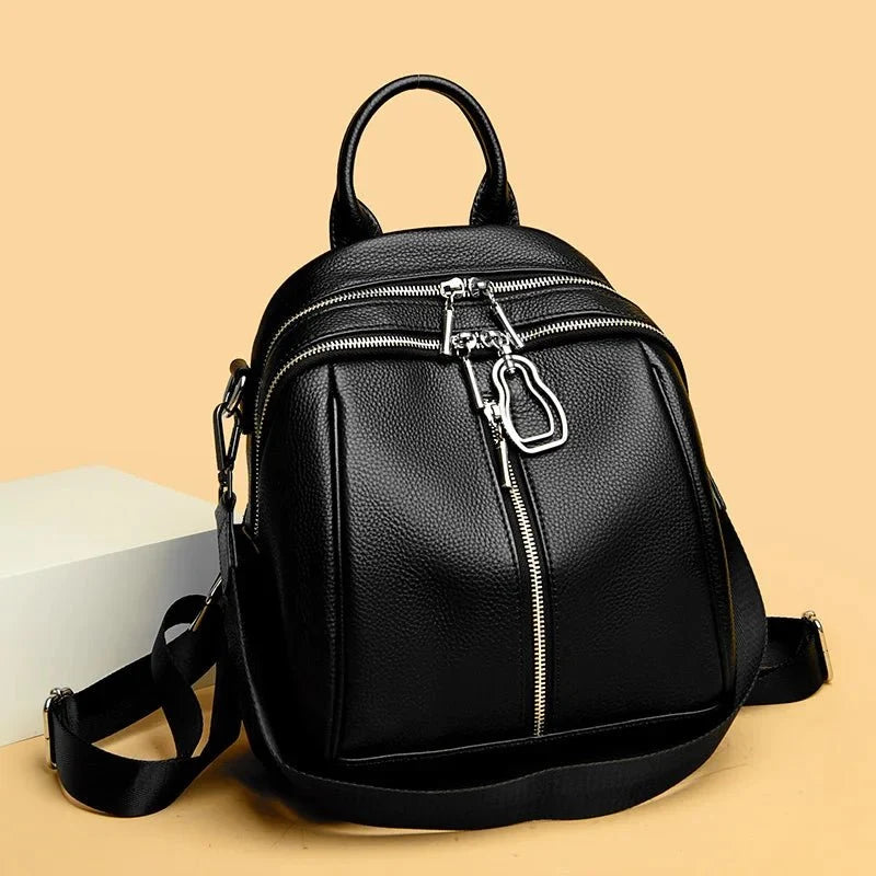 Versatile Genuine Leather Backpack