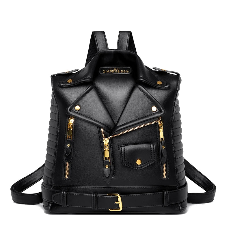Refined Backpack in Synthetic Leather