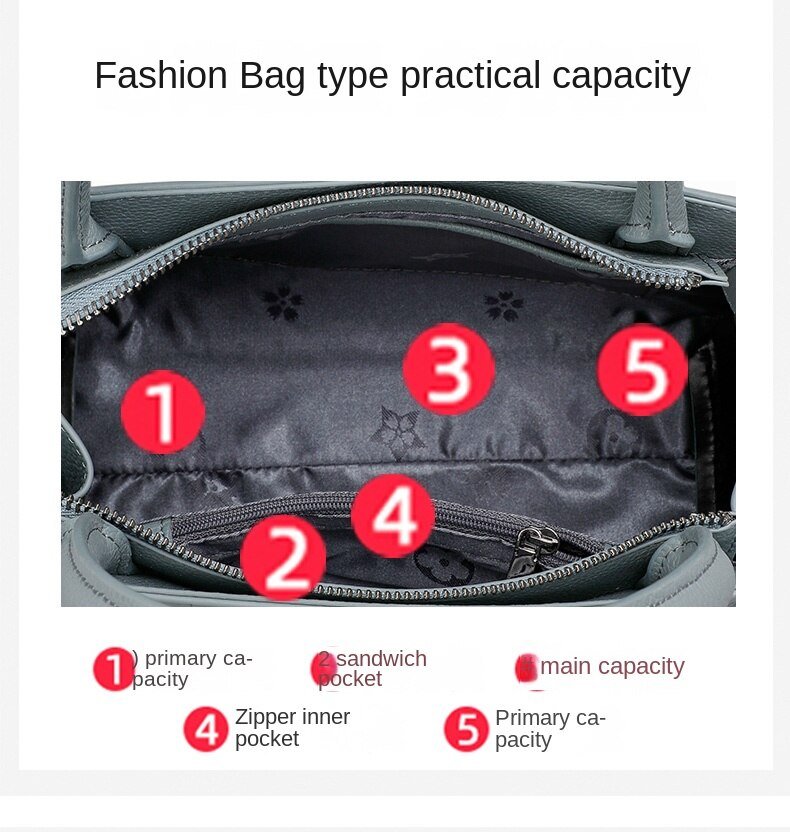 Genuine Leather Messenger Bag with Croc-Effect Detail