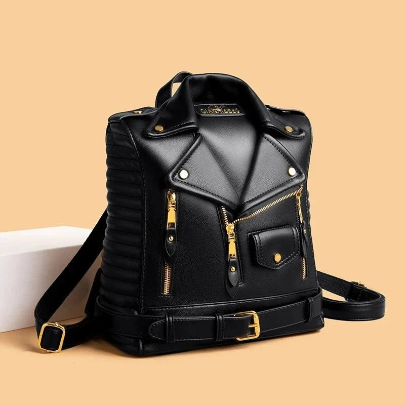 Refined Backpack in Synthetic Leather