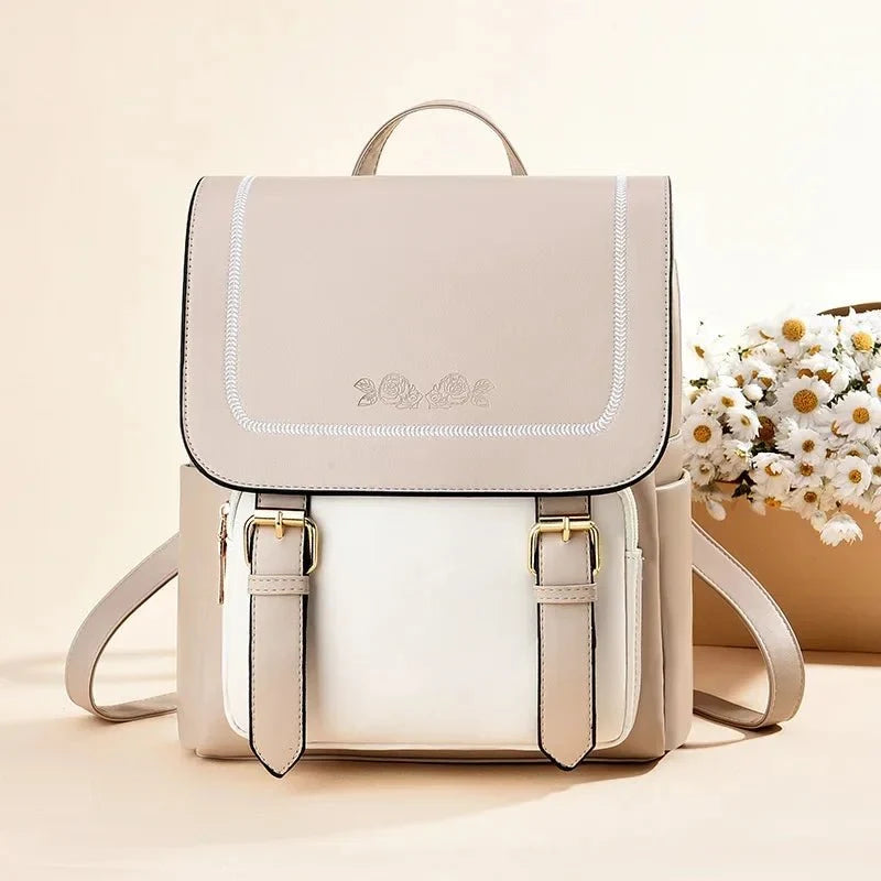 Minimalist PU Leather Backpack