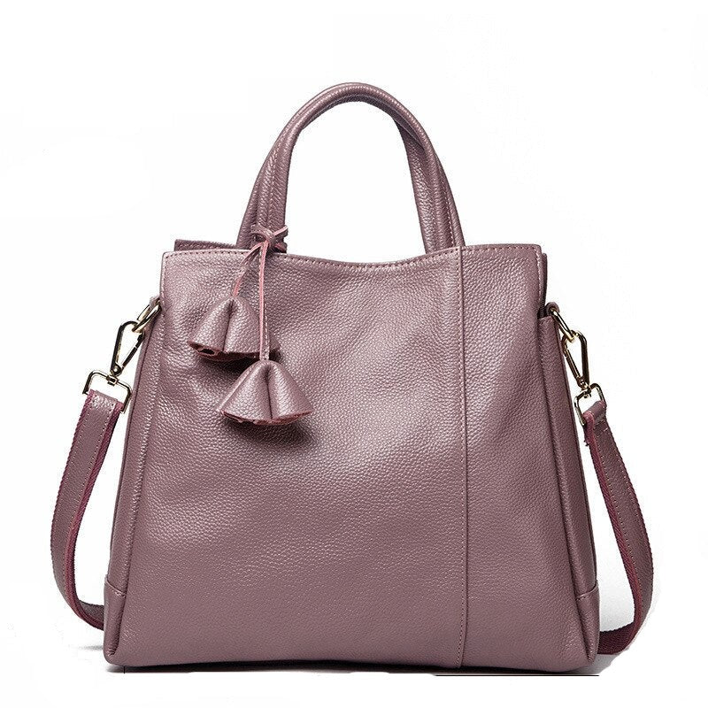 Genuine Leather Messenger Bag with Weekend Detail