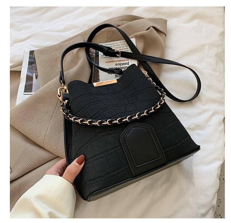 Contemporary Synthetic Leather Shoulder Bag