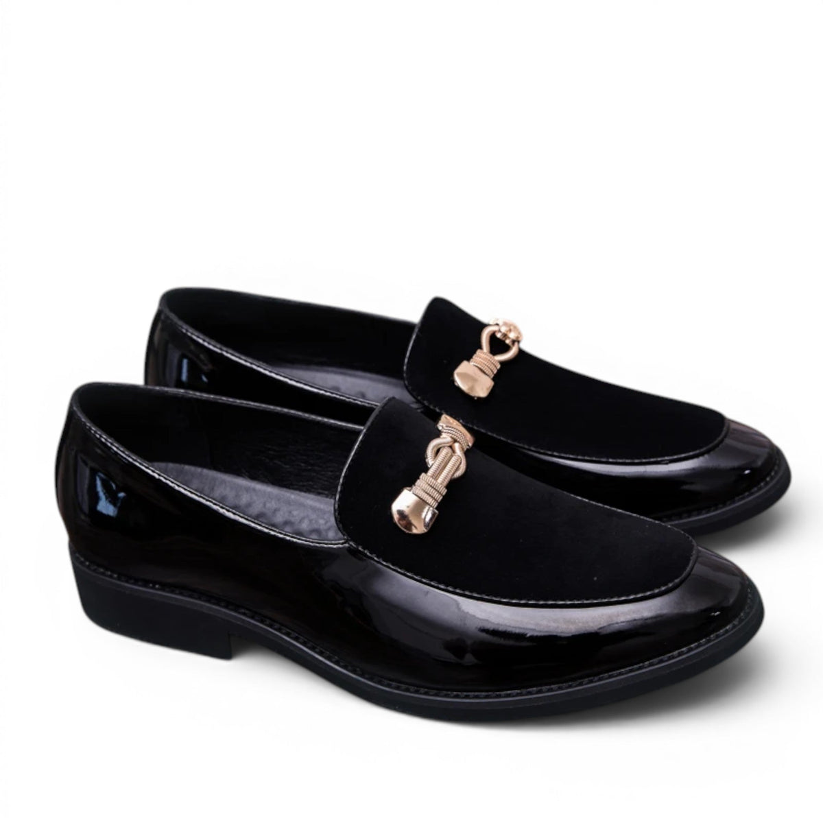 Signature Patent Loafers with Gold Jewel Detail