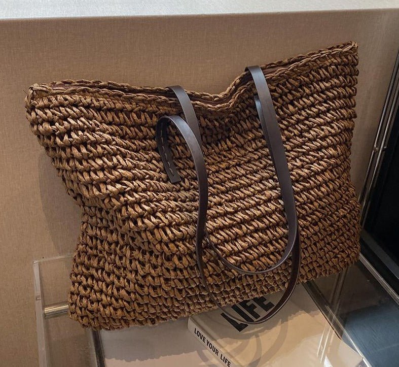 Woven Straw Tote Bag