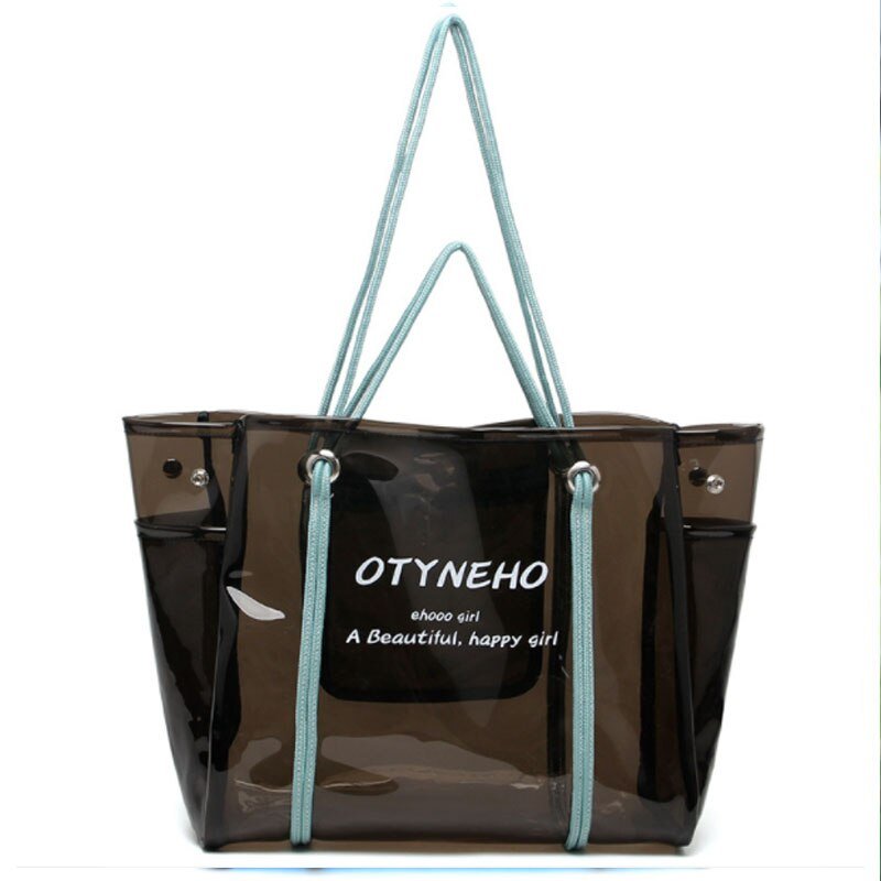 PVC Shoulder Bag with Round Detail
