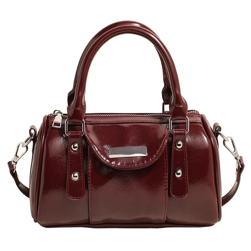 Refined Patent Leather Shoulder Bag
