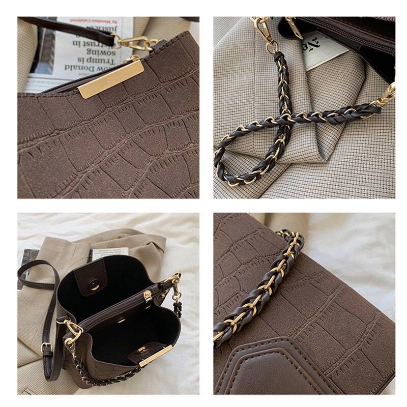 Contemporary Synthetic Leather Shoulder Bag