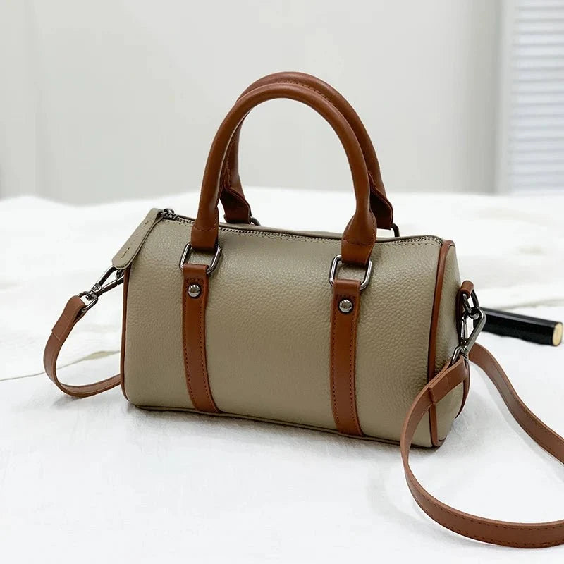 Structured Crossbody Bag in Genuine Leather